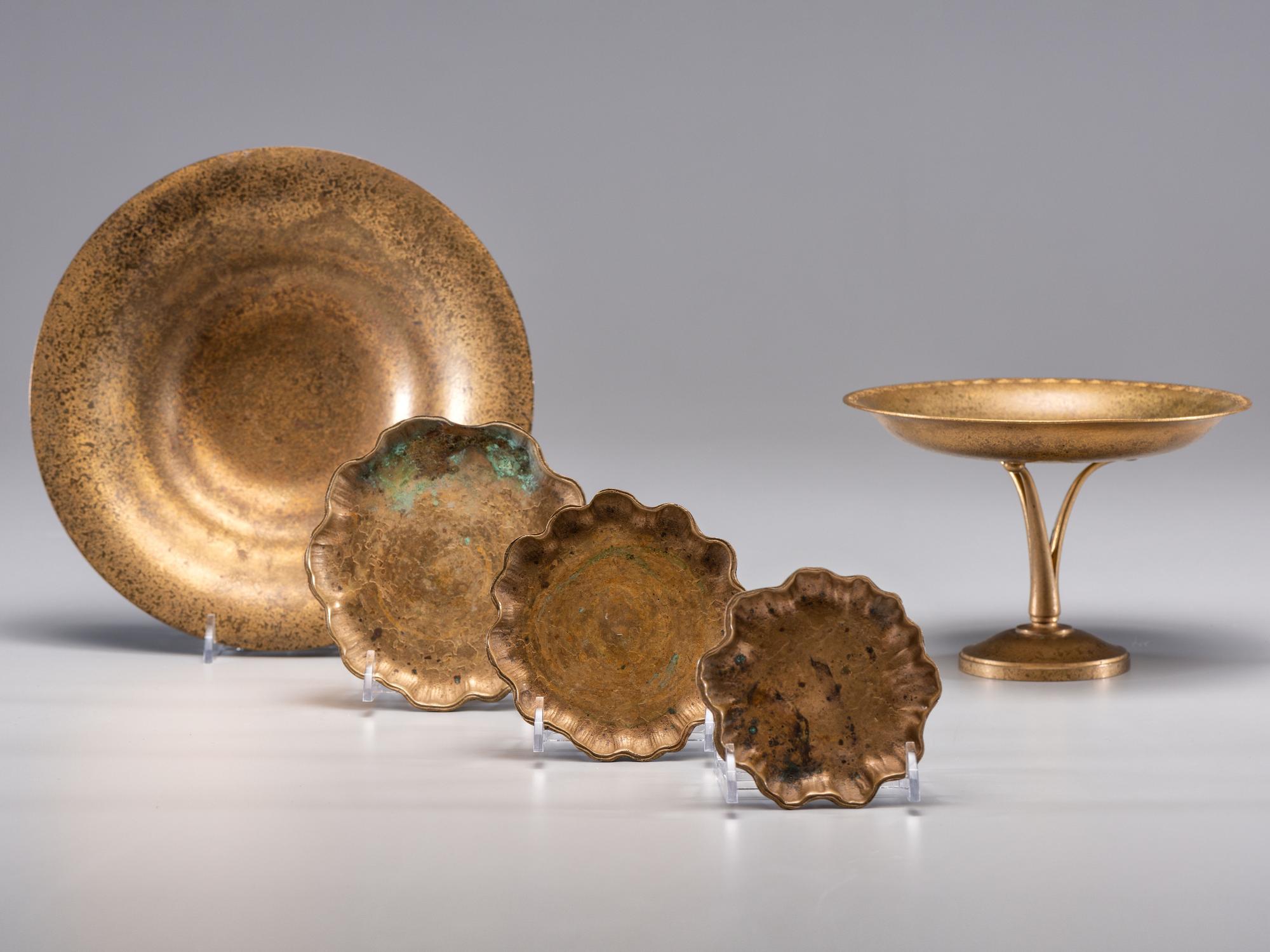 Compote and Bowl, together with a set of three nesting trays