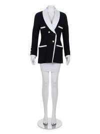 Chanel Cotton Jacket with Removable Collar and Cuffs, Late 1980s