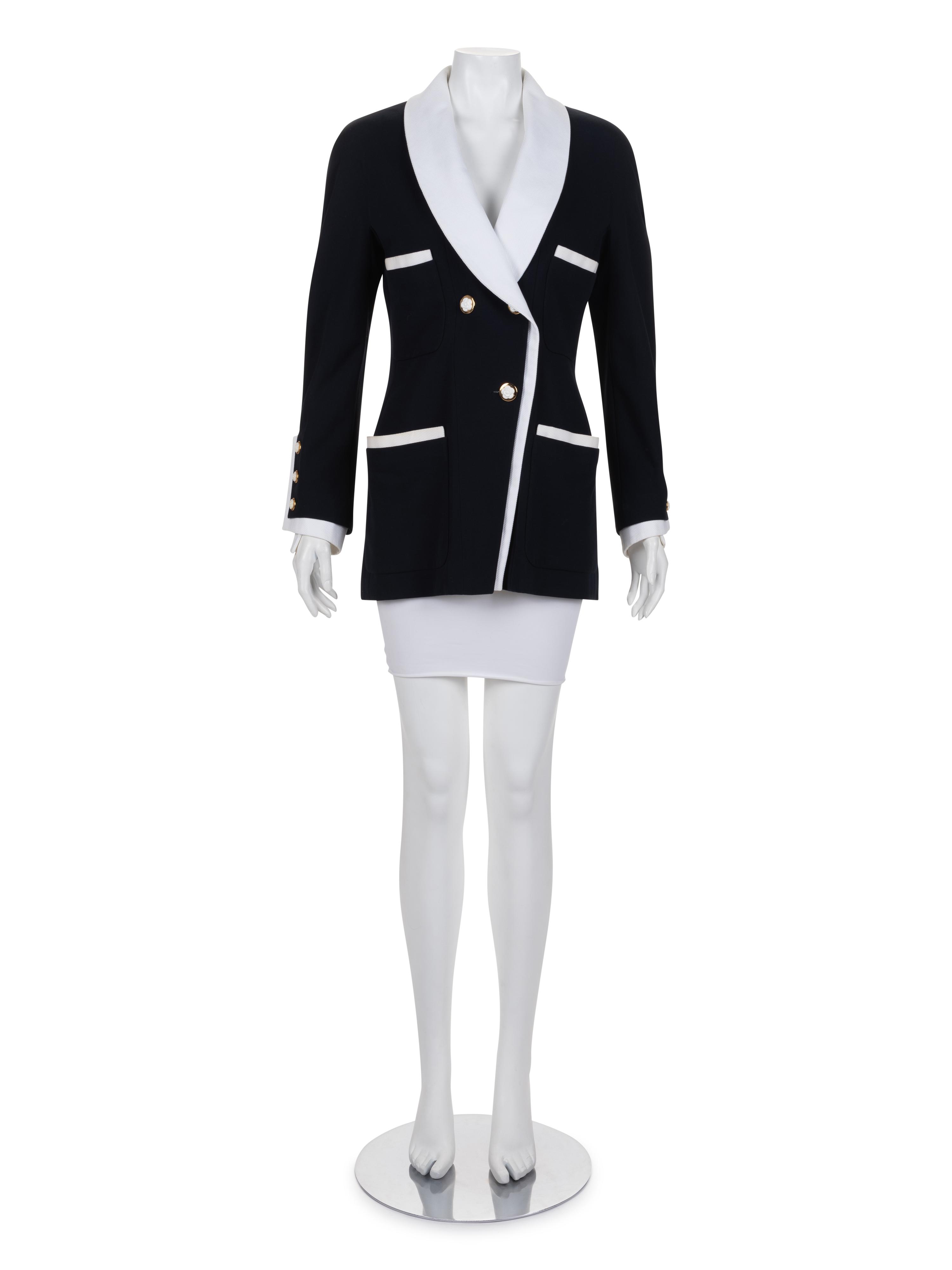 Chanel Cotton Jacket with Removable Collar and Cuffs, Late 1980s