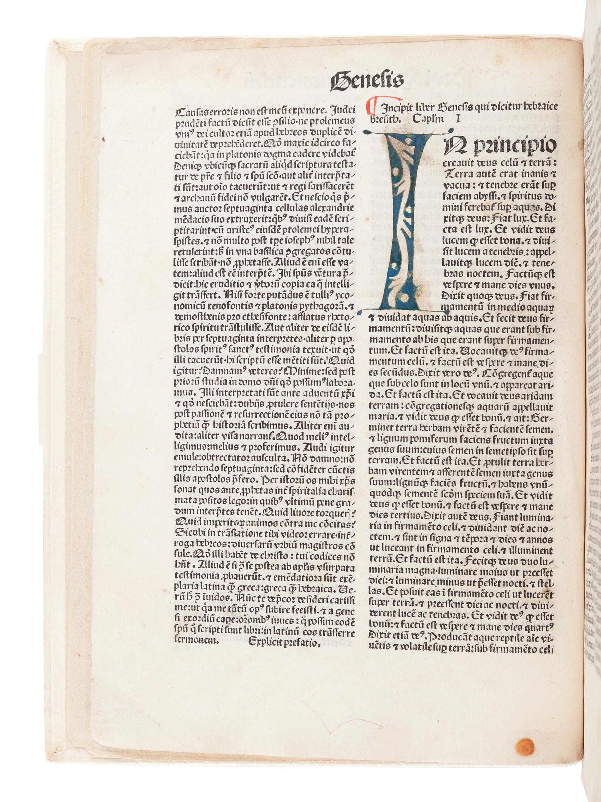 [BIBLE, in Latin]. Biblia latina . Venice: Franz Renner of Hailbrun [Heilbrunn], 1483.
