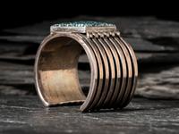 Heavy Sterling Silver and Turquoise Cuff Bracelet