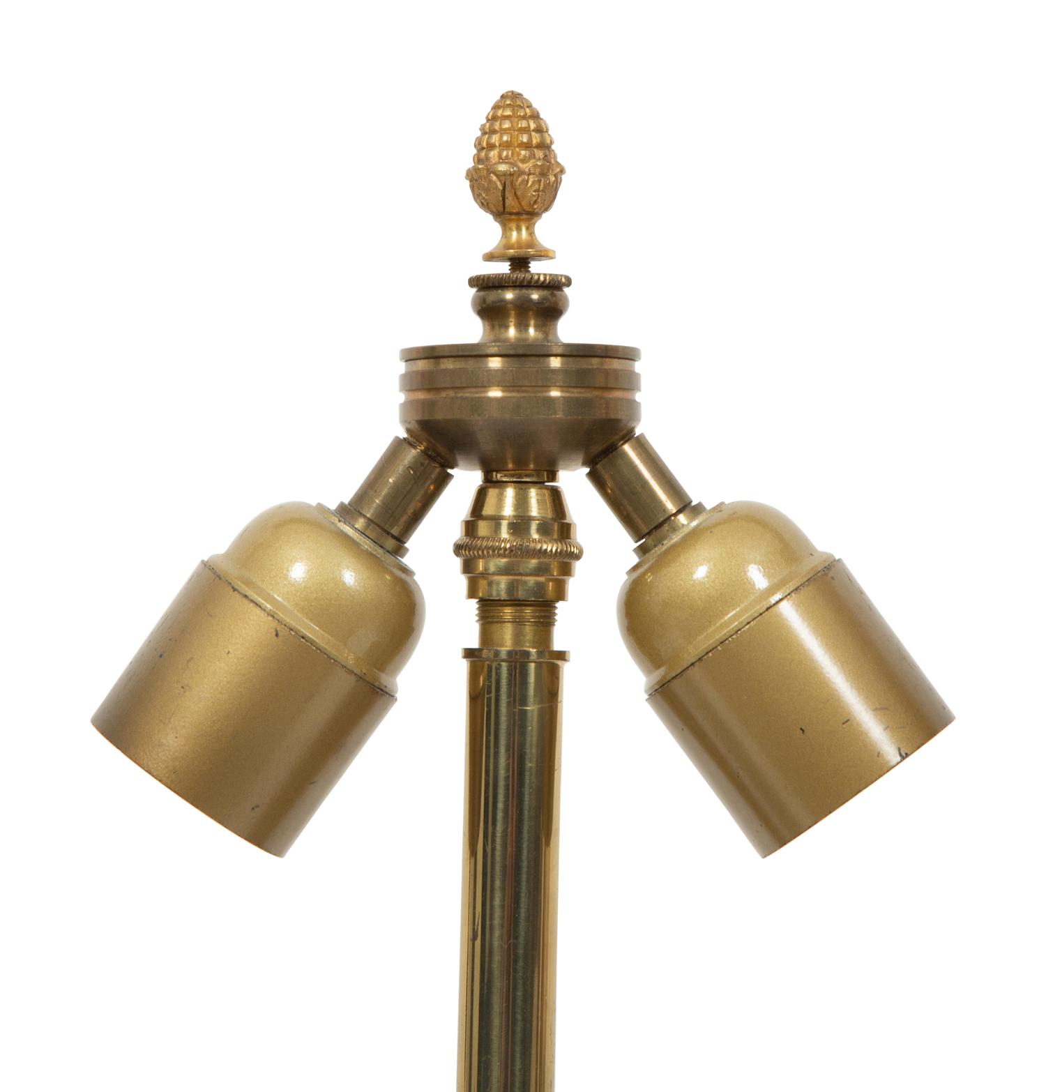 A Pair of French Gilt Bronze and Marble Cassolettes Mounted as Lamps