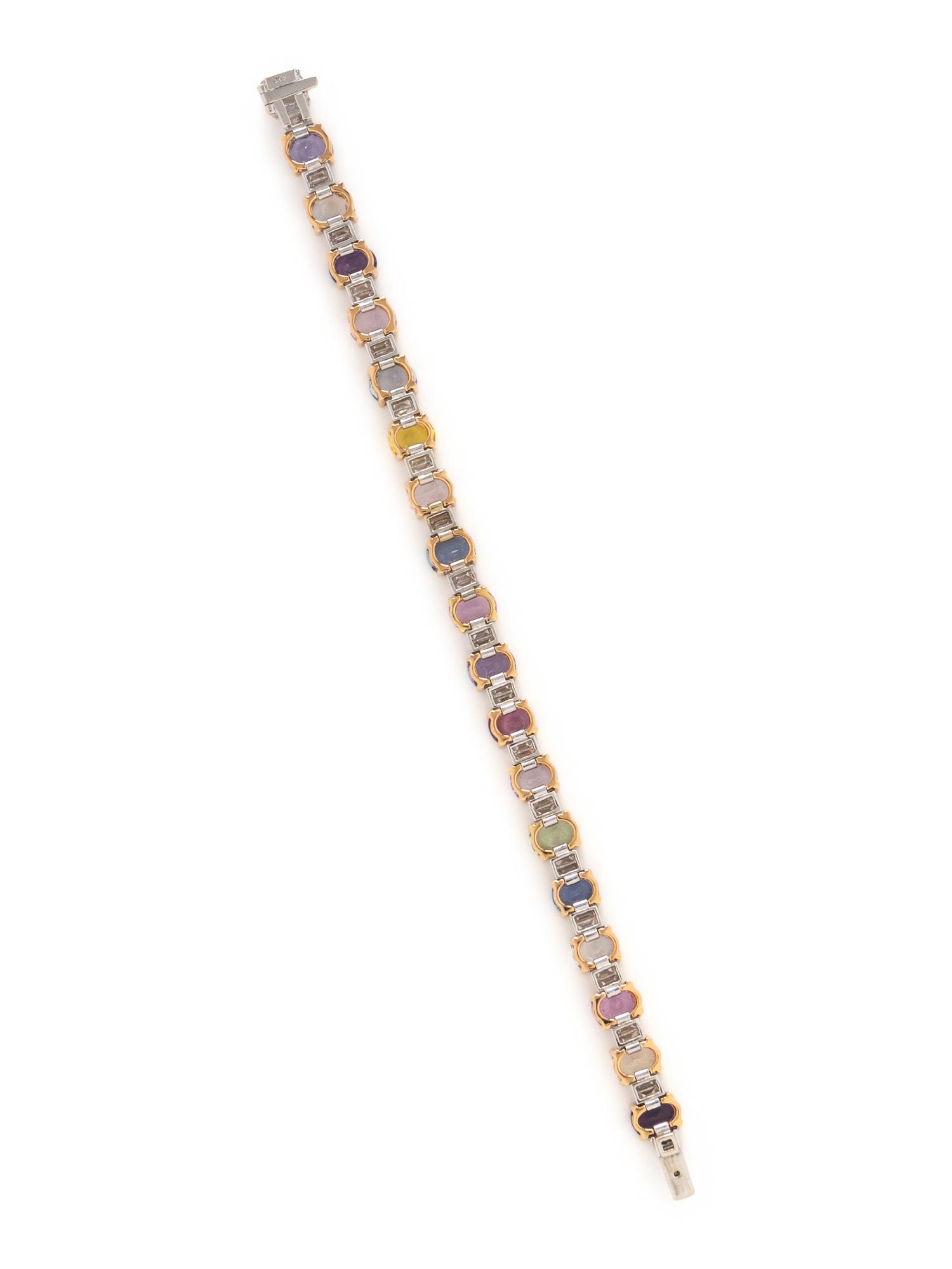 MULTICOLOR SAPPHIRE AND DIAMOND BRACELET