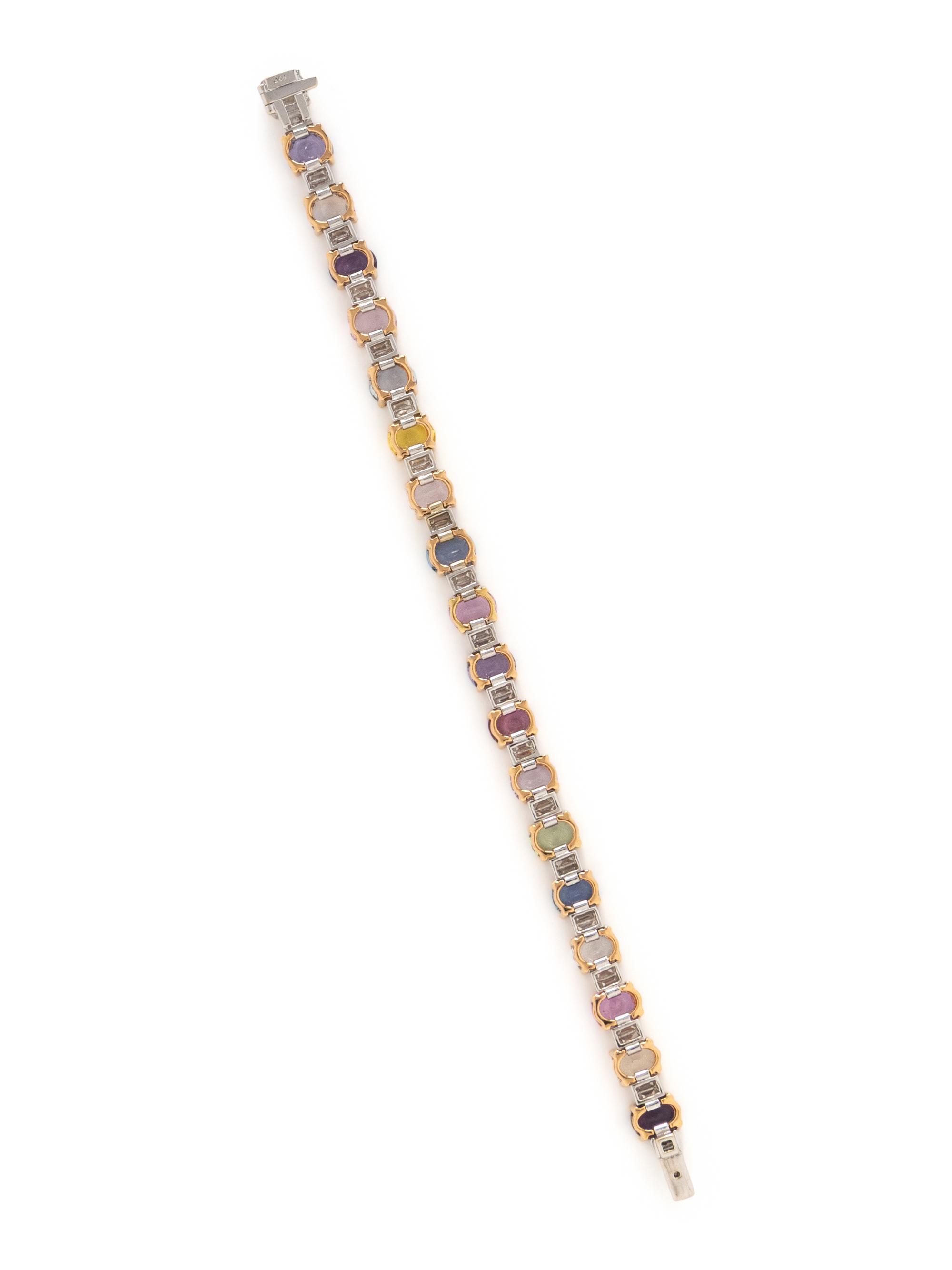 MULTICOLOR SAPPHIRE AND DIAMOND BRACELET
