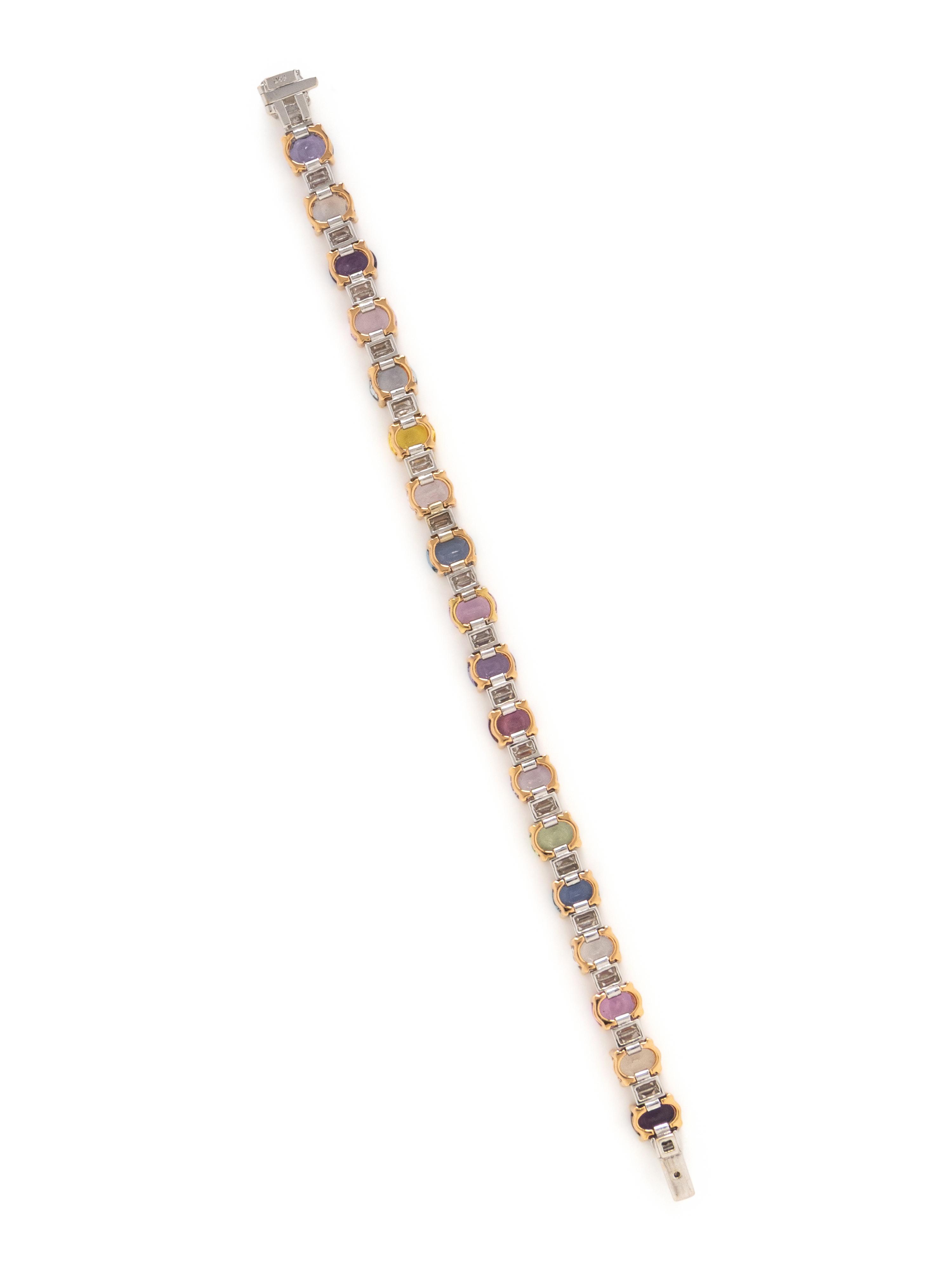 MULTICOLOR SAPPHIRE AND DIAMOND BRACELET