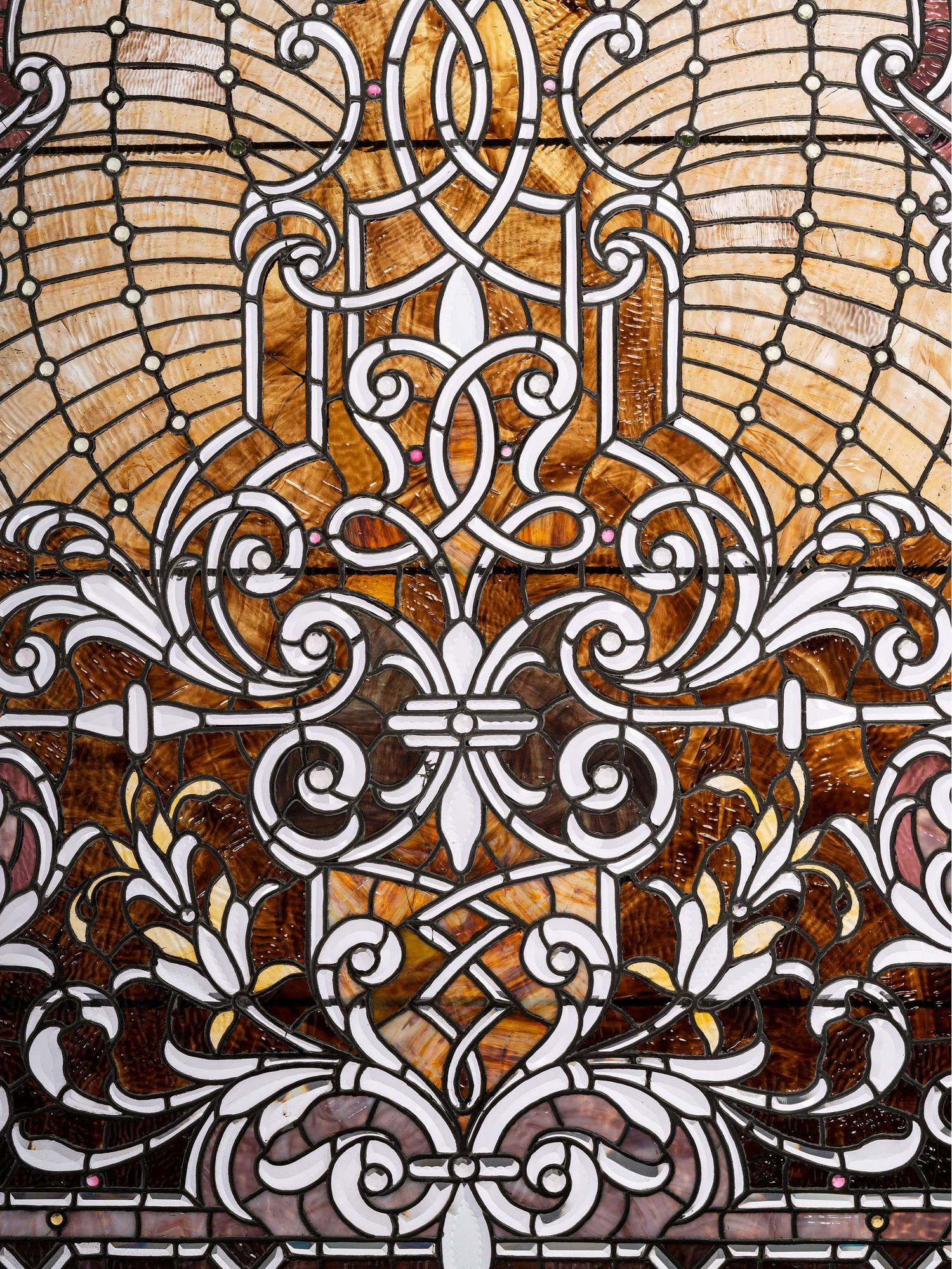 Victorian Leaded Glass Window American stained leaded glass…