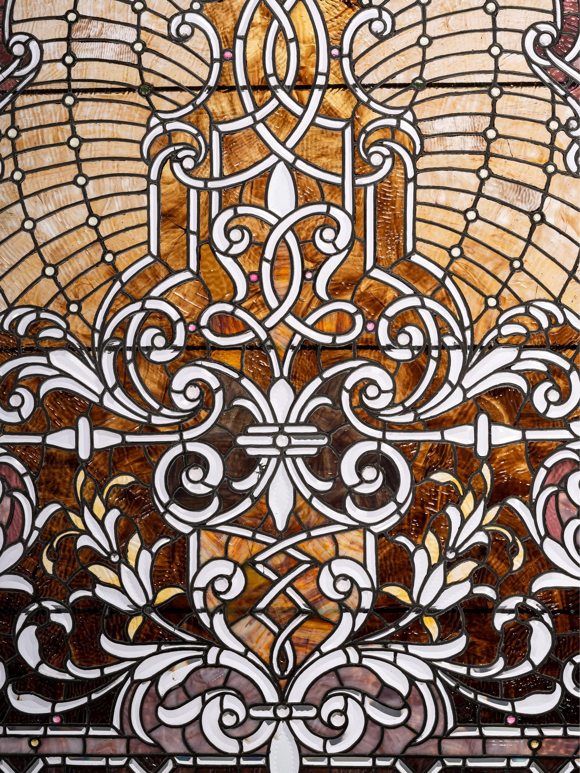 Victorian Leaded Glass Window American stained leaded glass…
