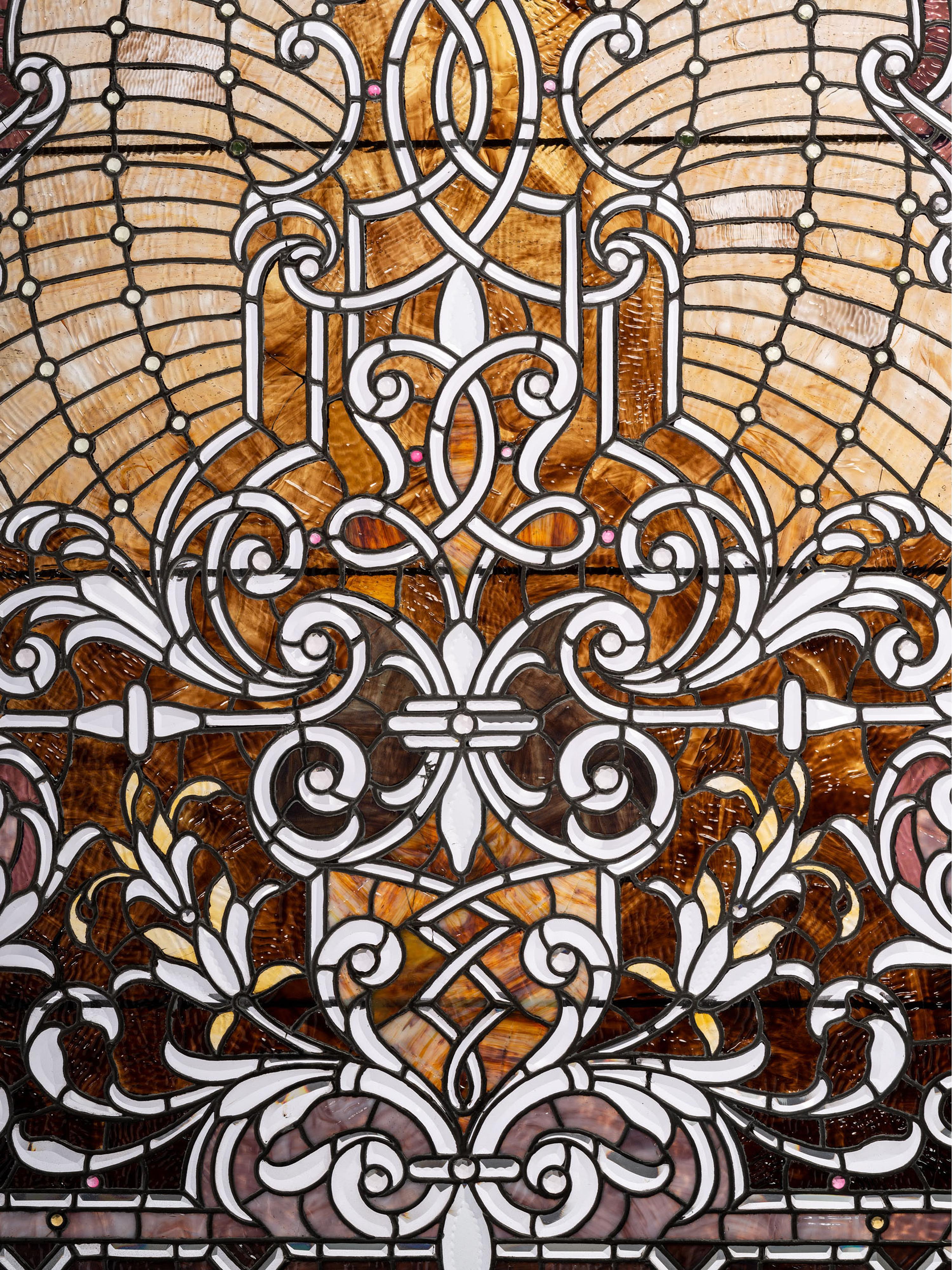 Victorian Leaded Glass Window American stained leaded glass…