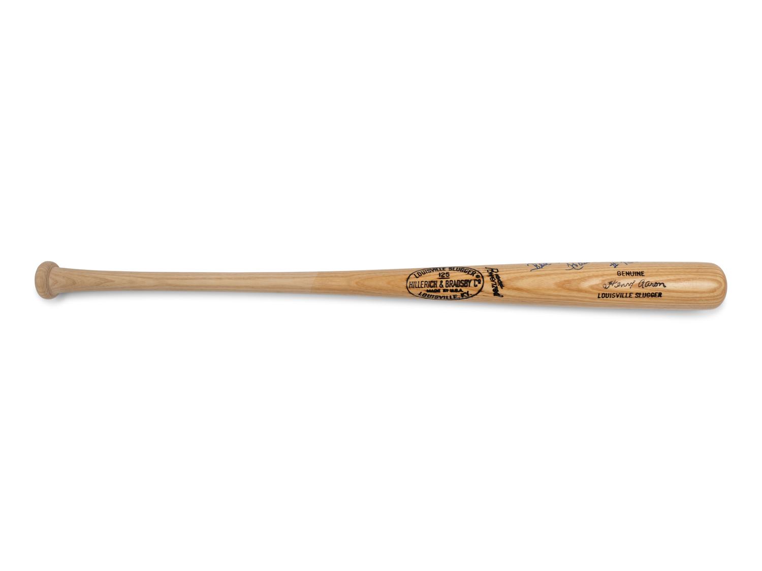 A Hank Aaron 755 Inscribed Signed Autograph Aaron Model Louisville Slugger Bat