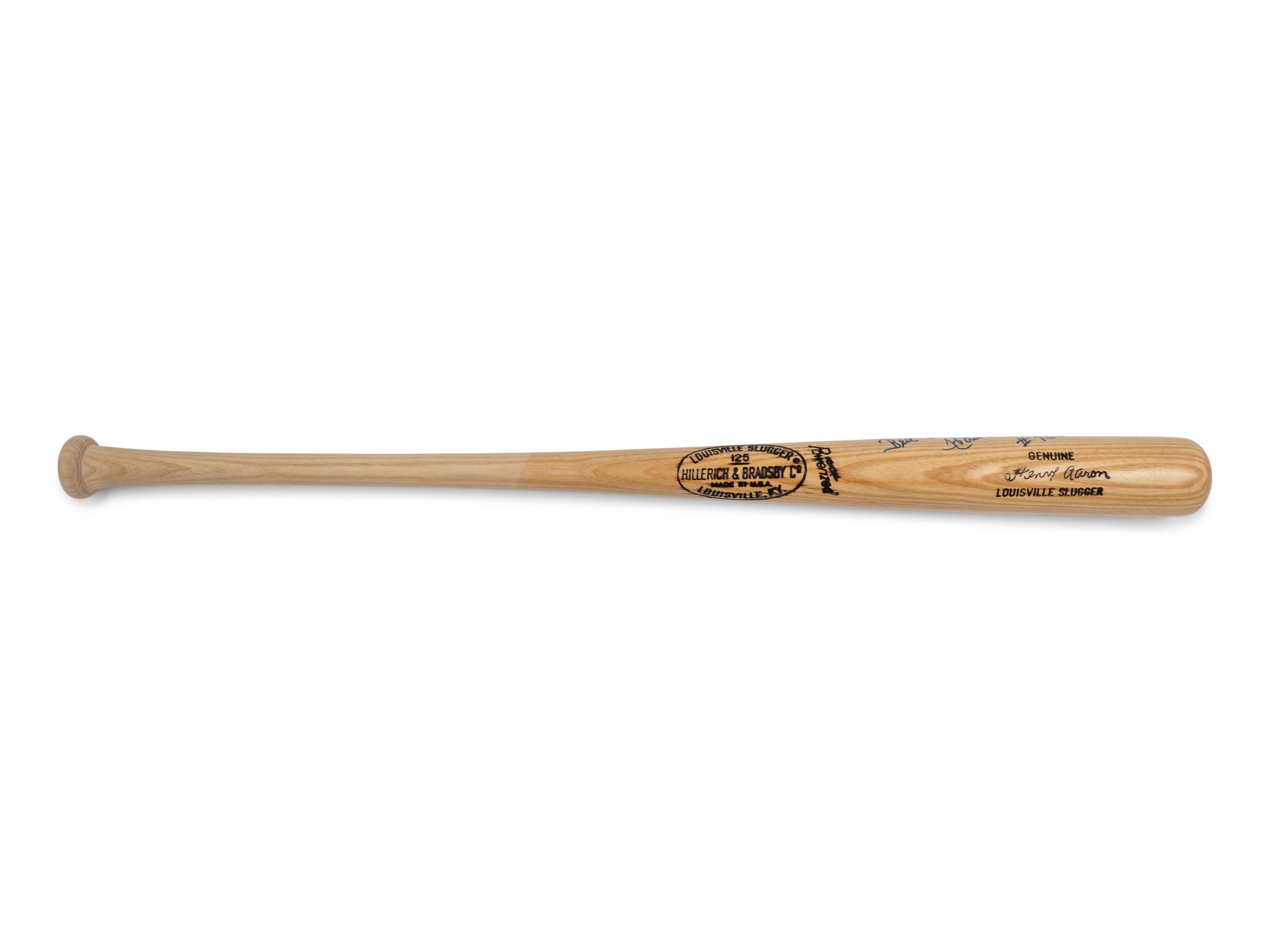 A Hank Aaron 755 Inscribed Signed Autograph Aaron Model Louisville Slugger Bat