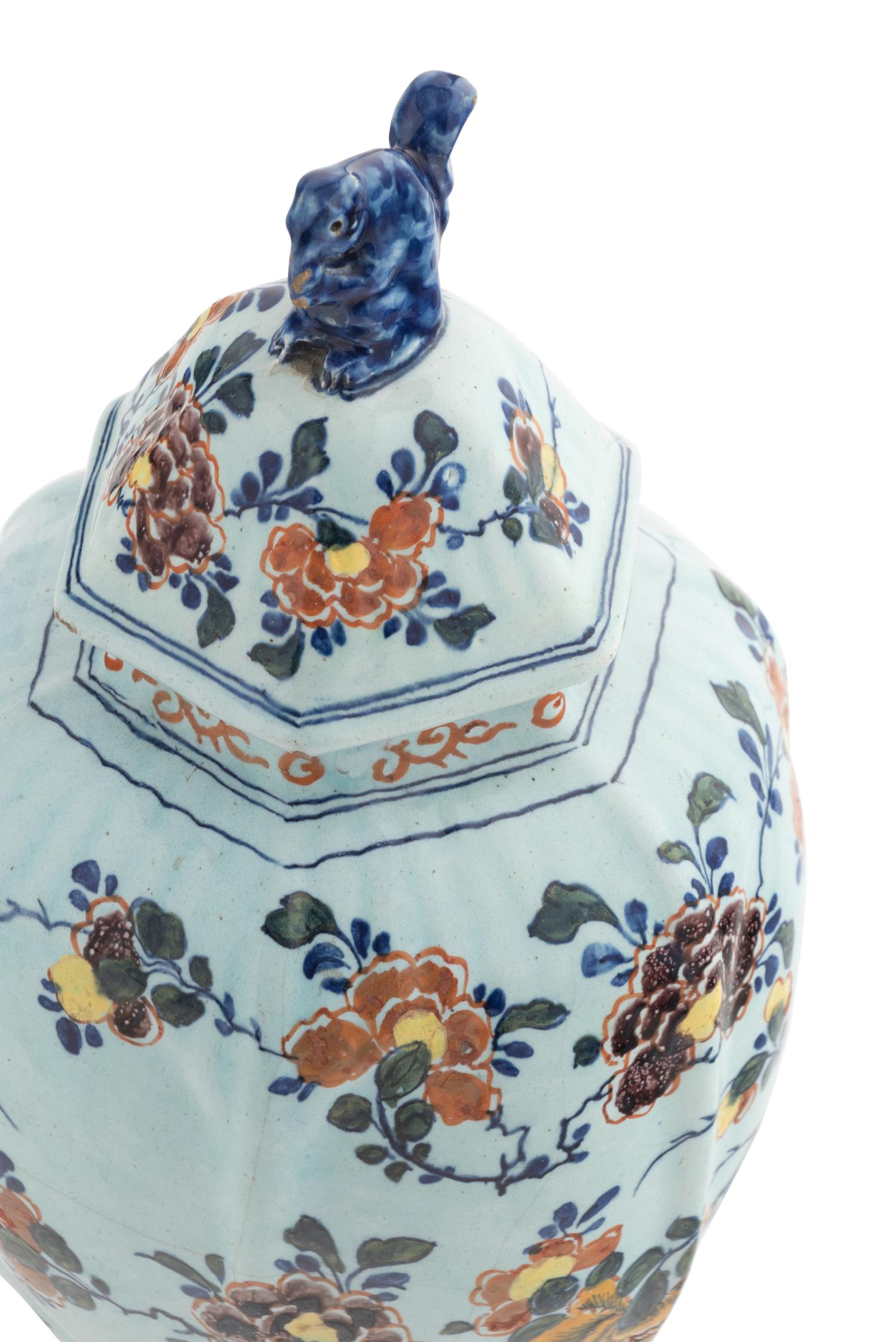 A Delft Earthenware Vase Garniture