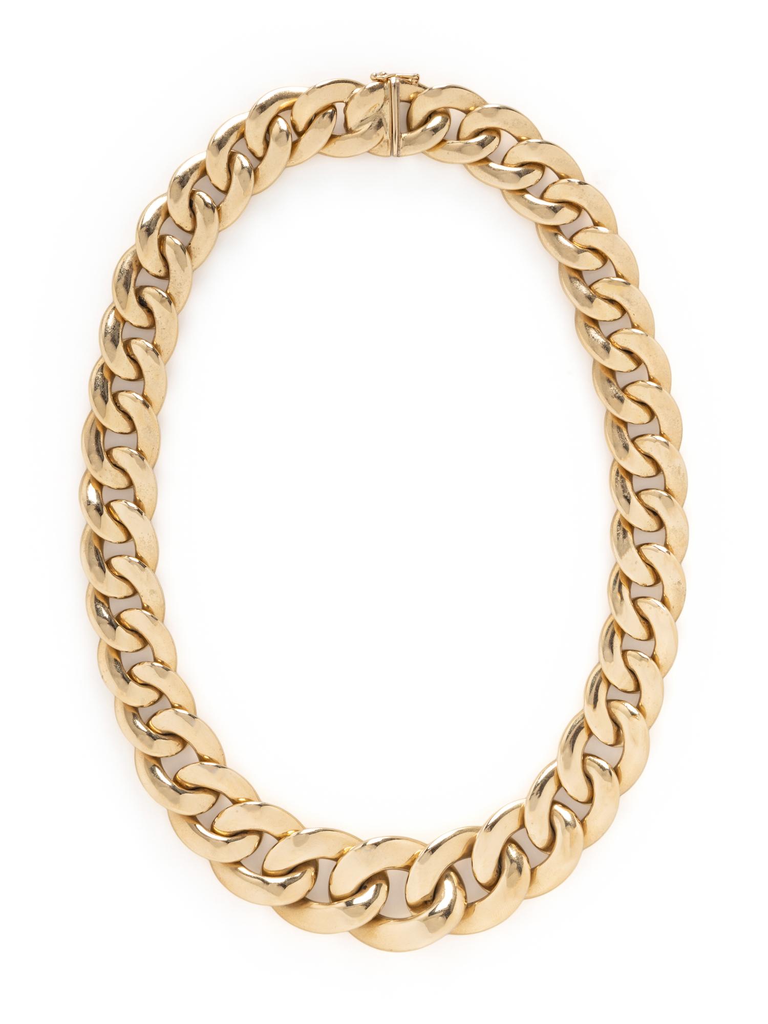 YELLOW GOLD CURB LINK NECKLACE