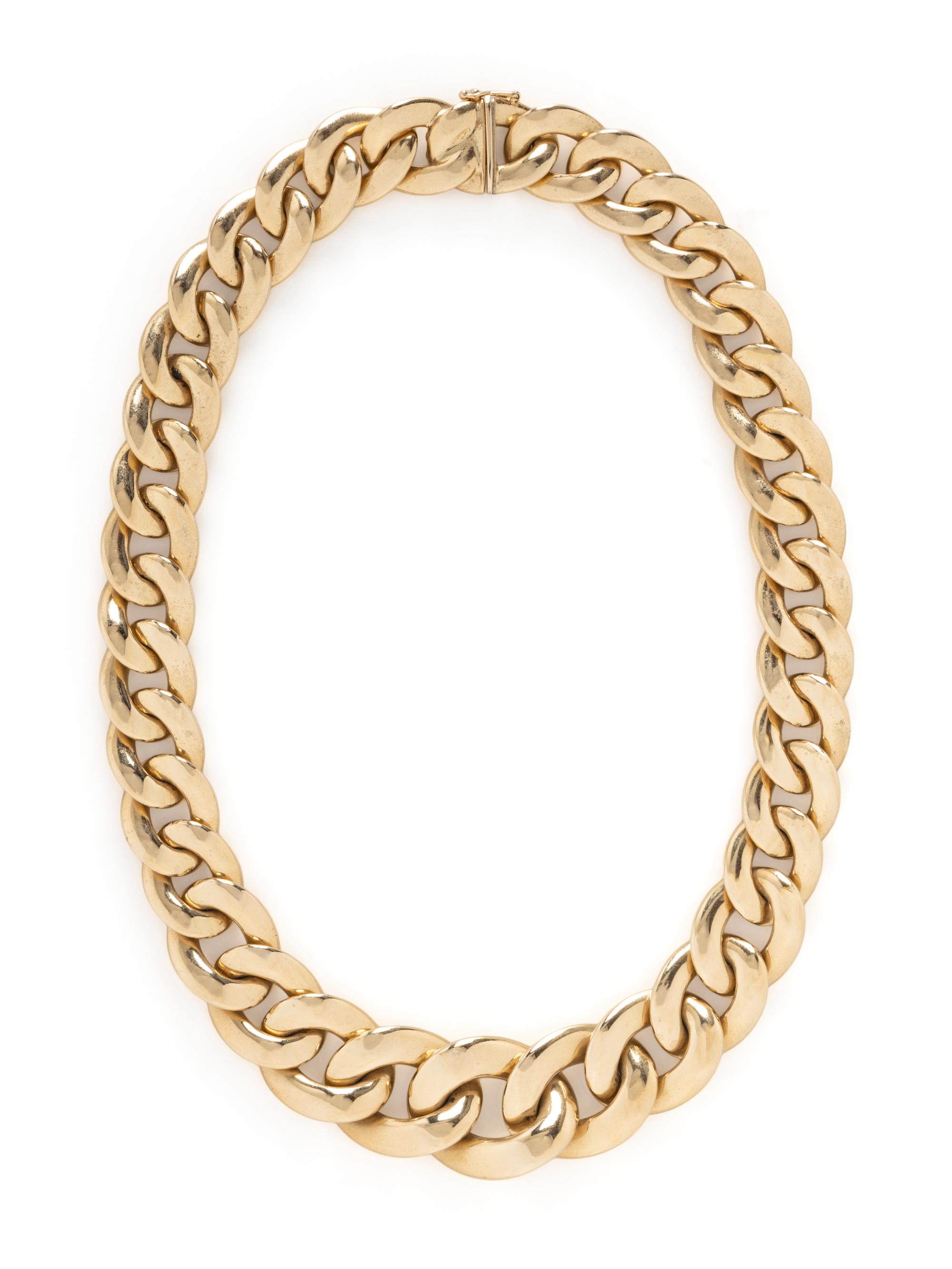 YELLOW GOLD CURB LINK NECKLACE