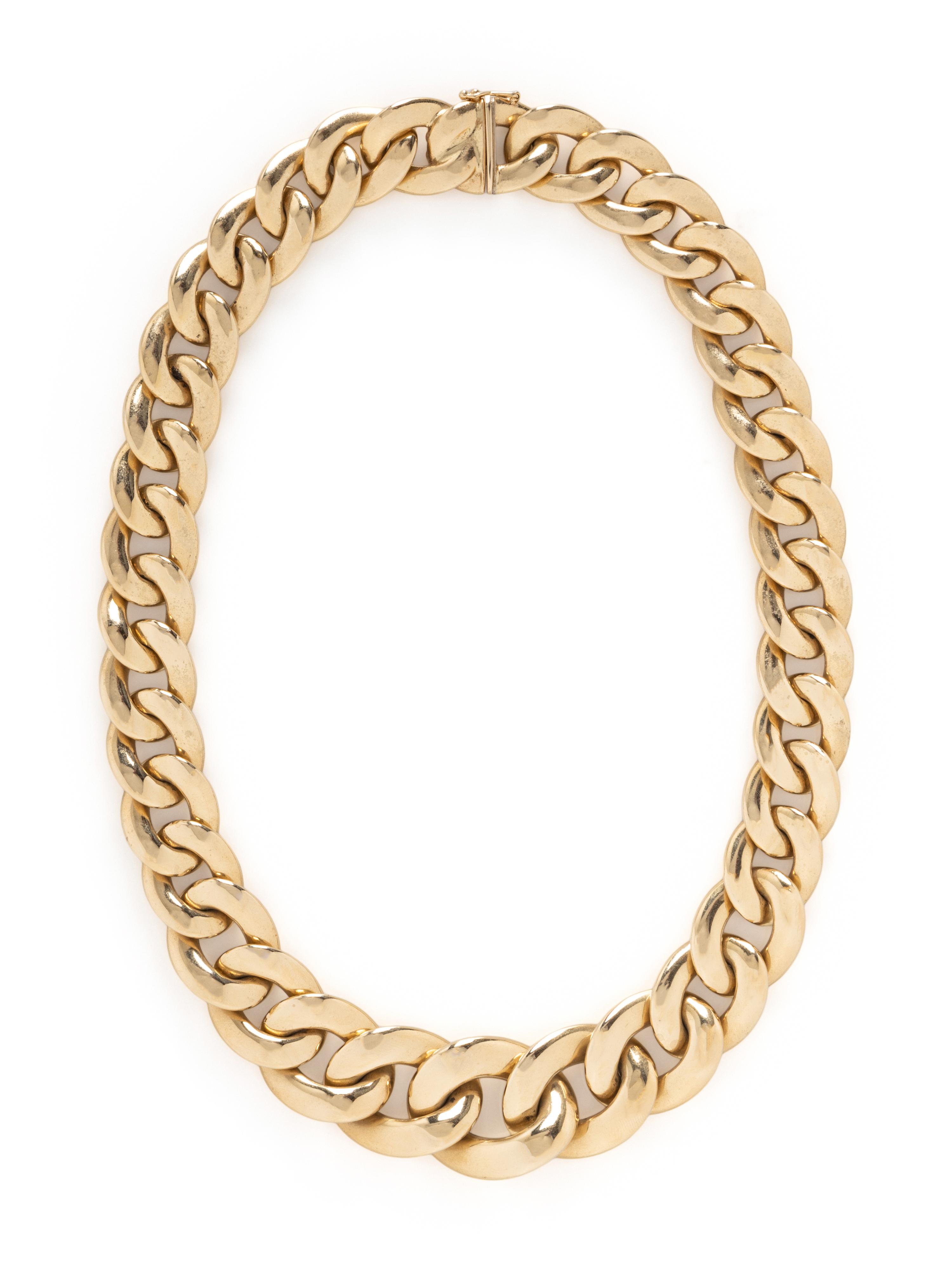 YELLOW GOLD CURB LINK NECKLACE