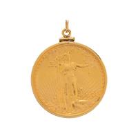 YELLOW GOLD COIN PENDANT