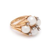 CULTURED PEARL AND DIAMOND RING