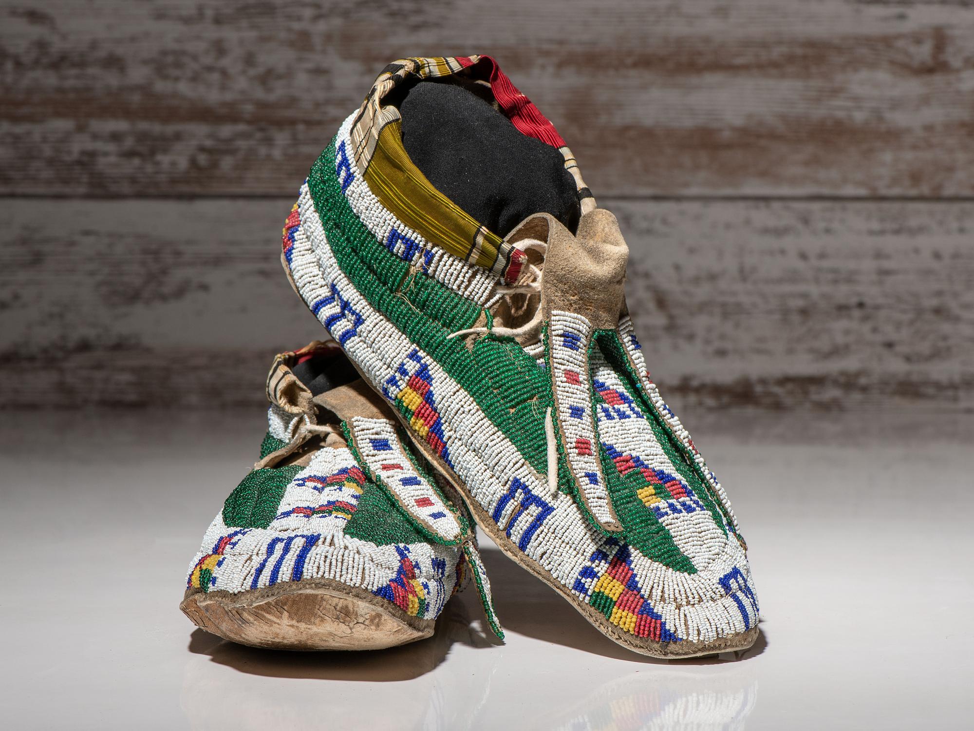 Sioux Beaded Hide Moccasins
