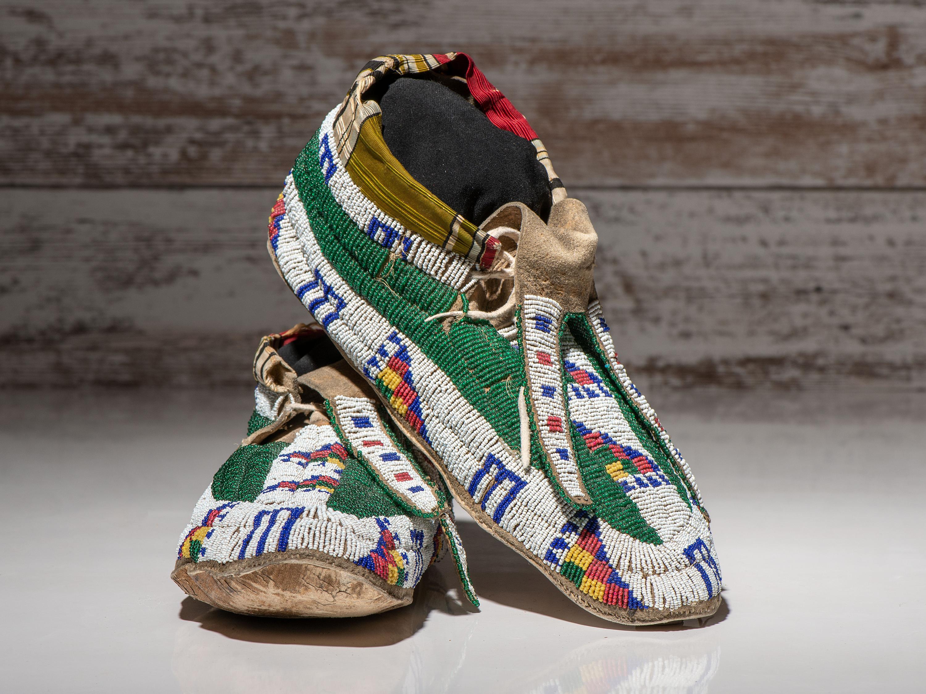 Sioux Beaded Hide Moccasins