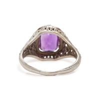 Amethyst and White Gold Pendant Necklace and Ring