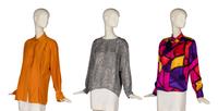 Three Designer Blouses by Gianfranco Ferré , Yves Saint Laurent, and Thierry Mugler, 1980-90s