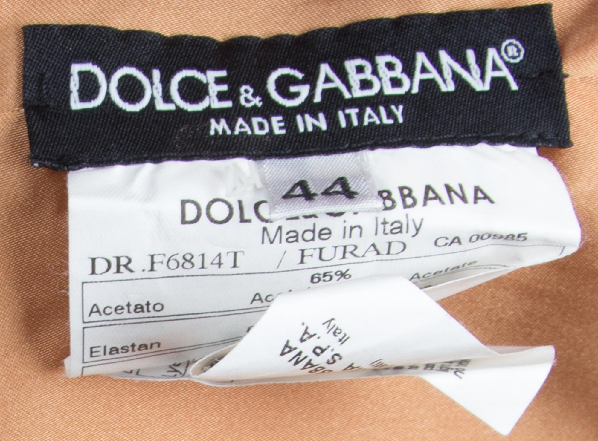 A Dolce and Gabbana Goldenrod Bustier Dress, Size 44.
