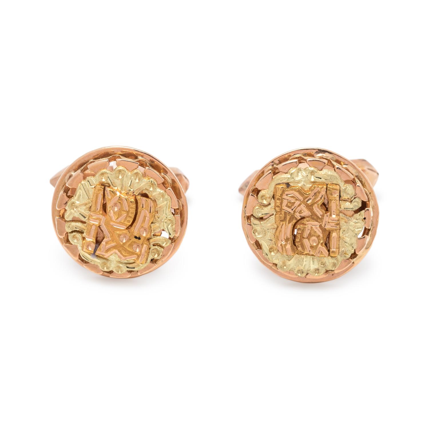 BICOLOR GOLD CUFFLINKS