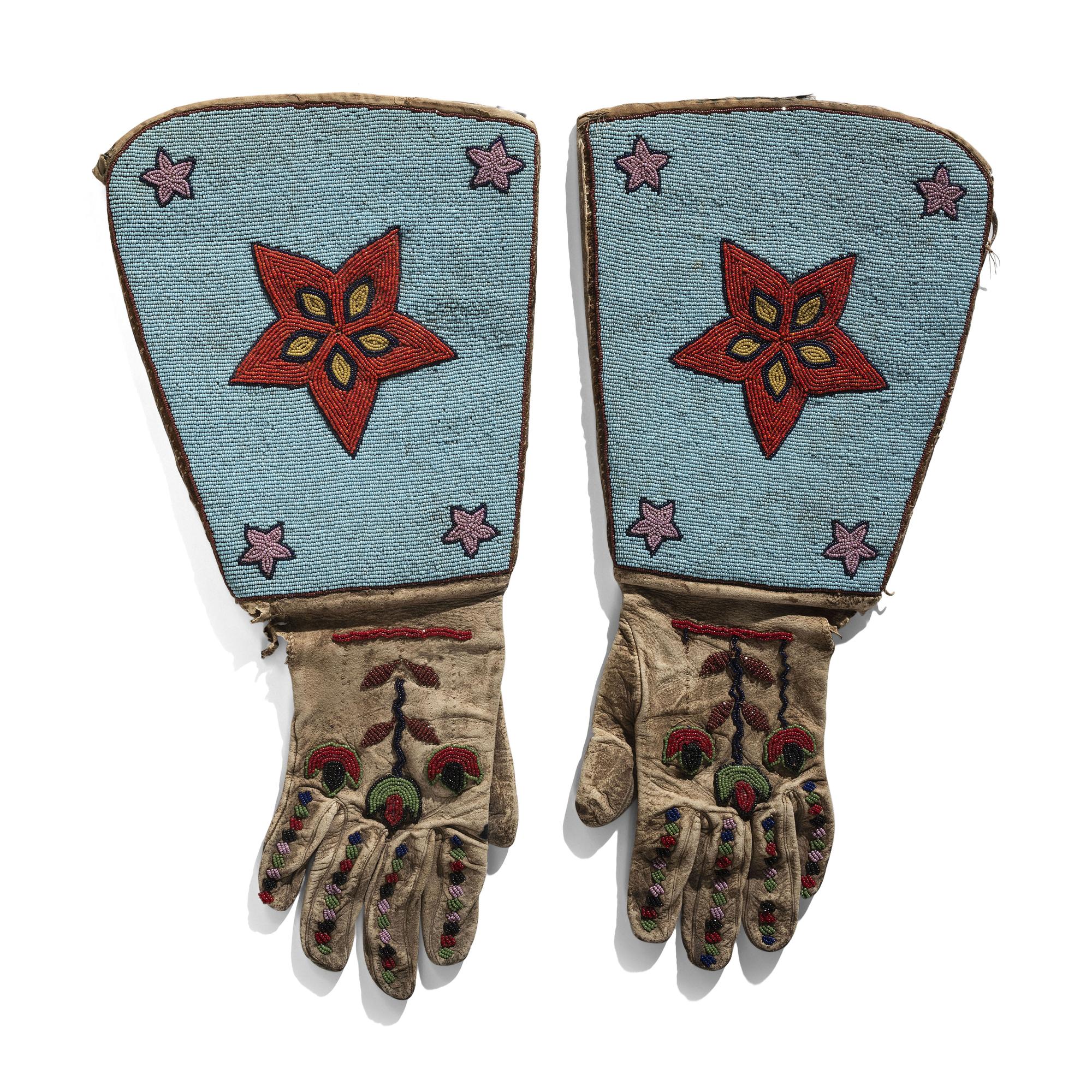 Plateau Beaded Hide Gauntlets