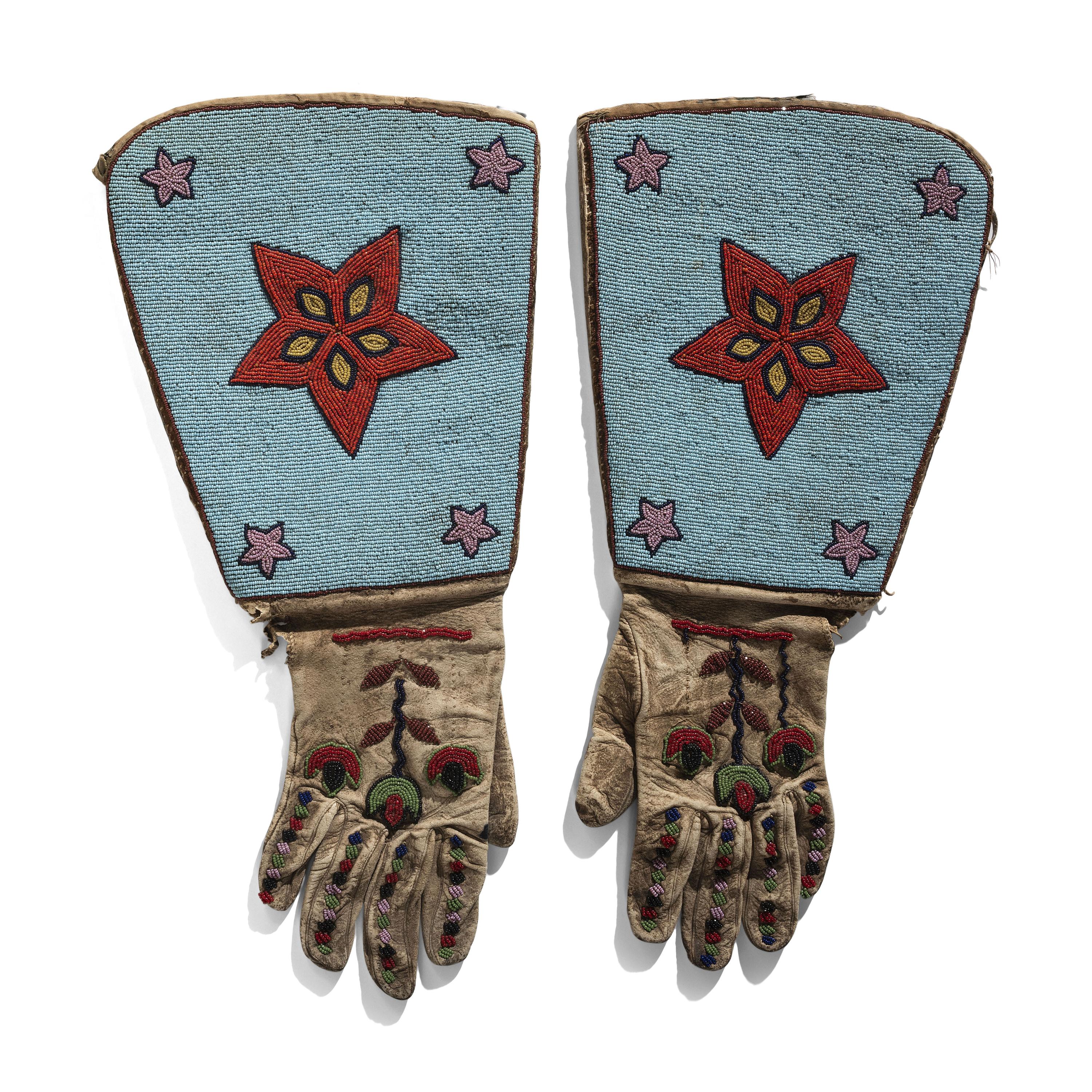 Plateau Beaded Hide Gauntlets