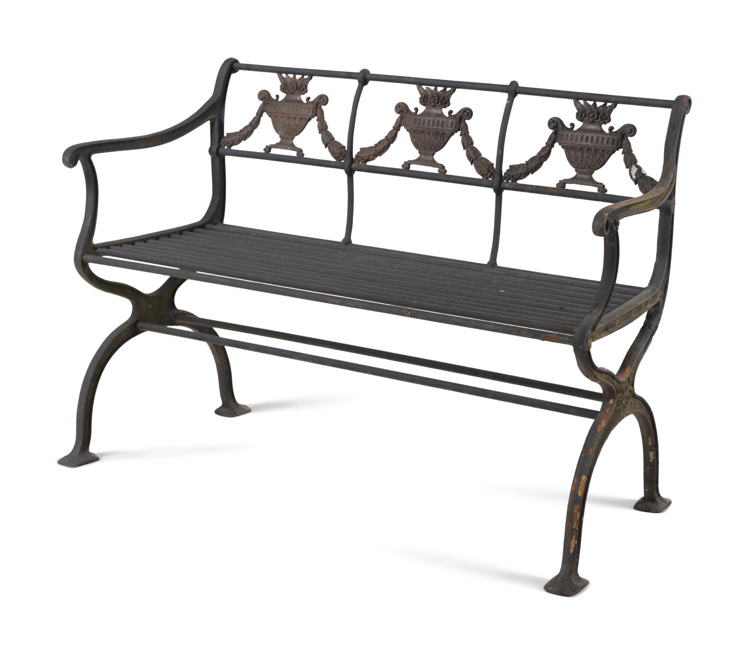 A Neoclassical Cast Iron Eight-Piece Garden Suite