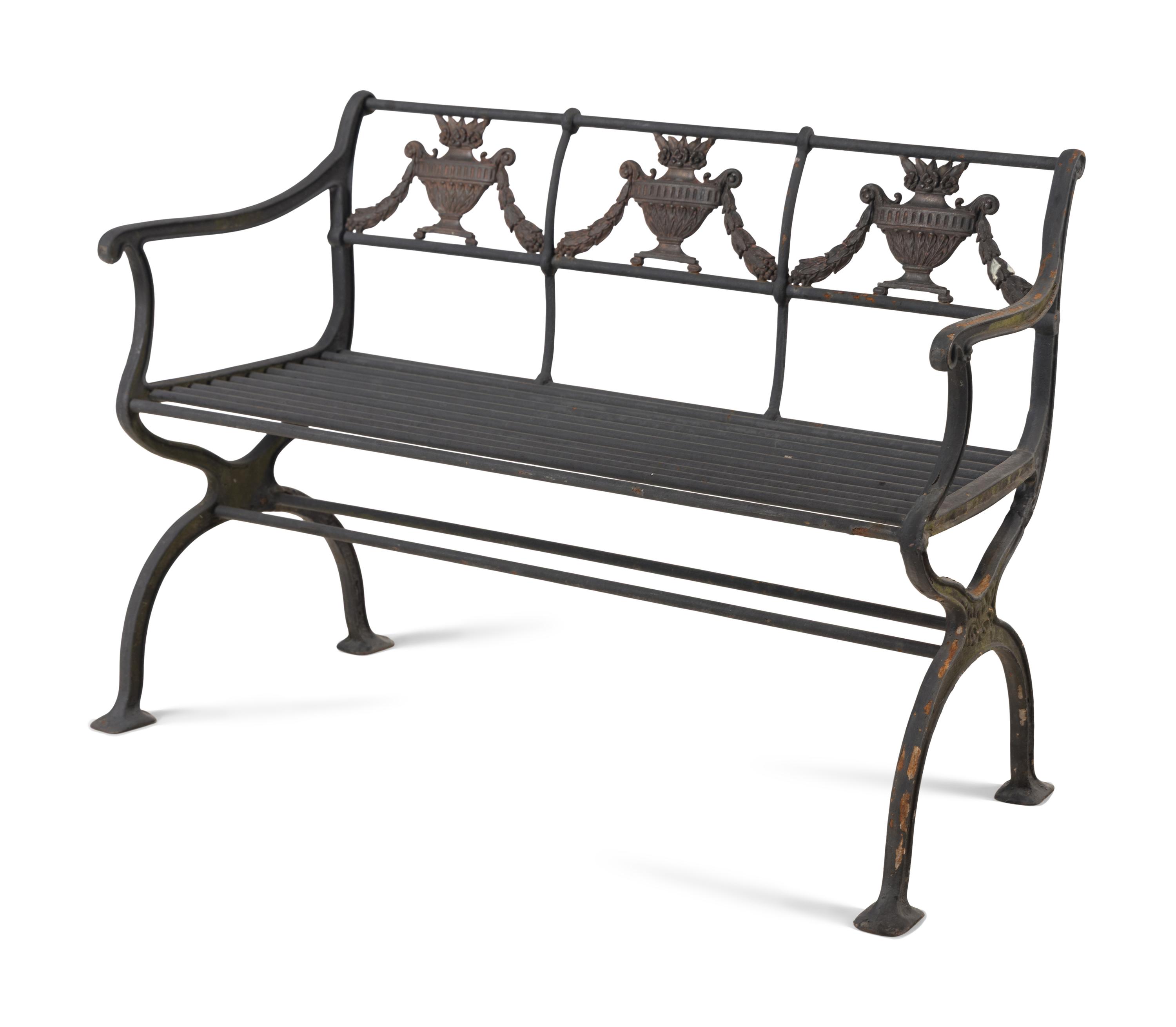 A Neoclassical Cast Iron Eight-Piece Garden Suite