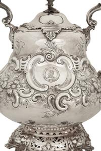 A Sheffield Silver-Plate Hot Water Kettle and Stand