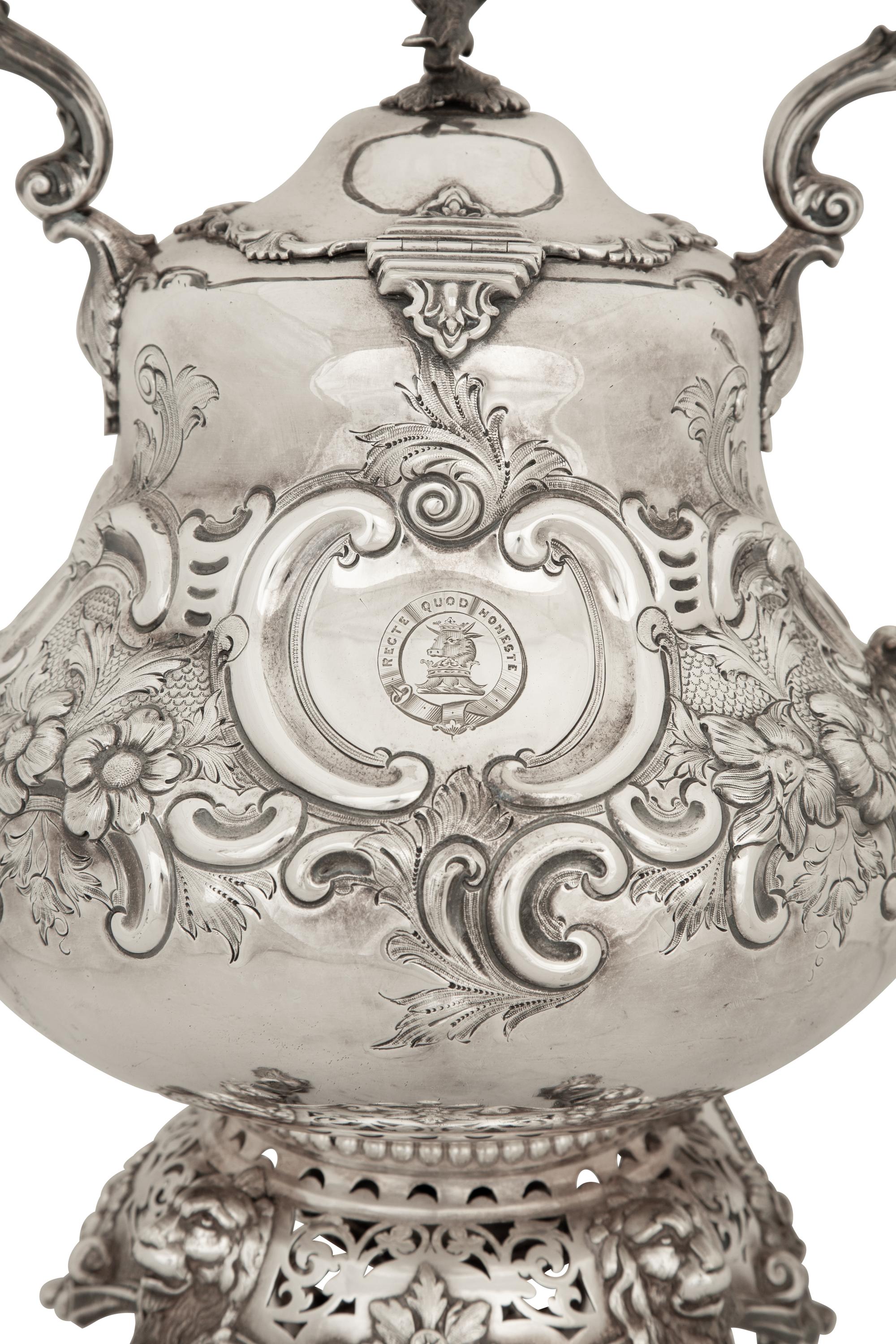 A Sheffield Silver-Plate Hot Water Kettle and Stand