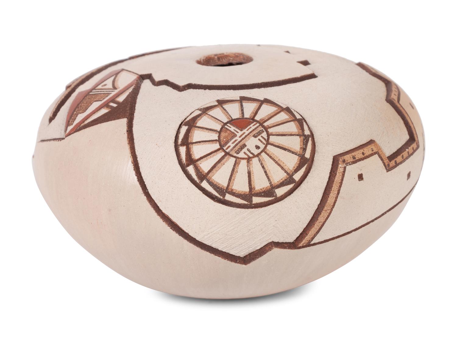 Sgraffito Carved Pottery Seed Jar