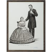 Lloyd Ostendorf, Pen and Ink Wash Drawing of Abraham and Mary Todd Lincoln