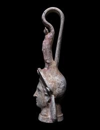 A Canosan Pottery Figural Oinochoe