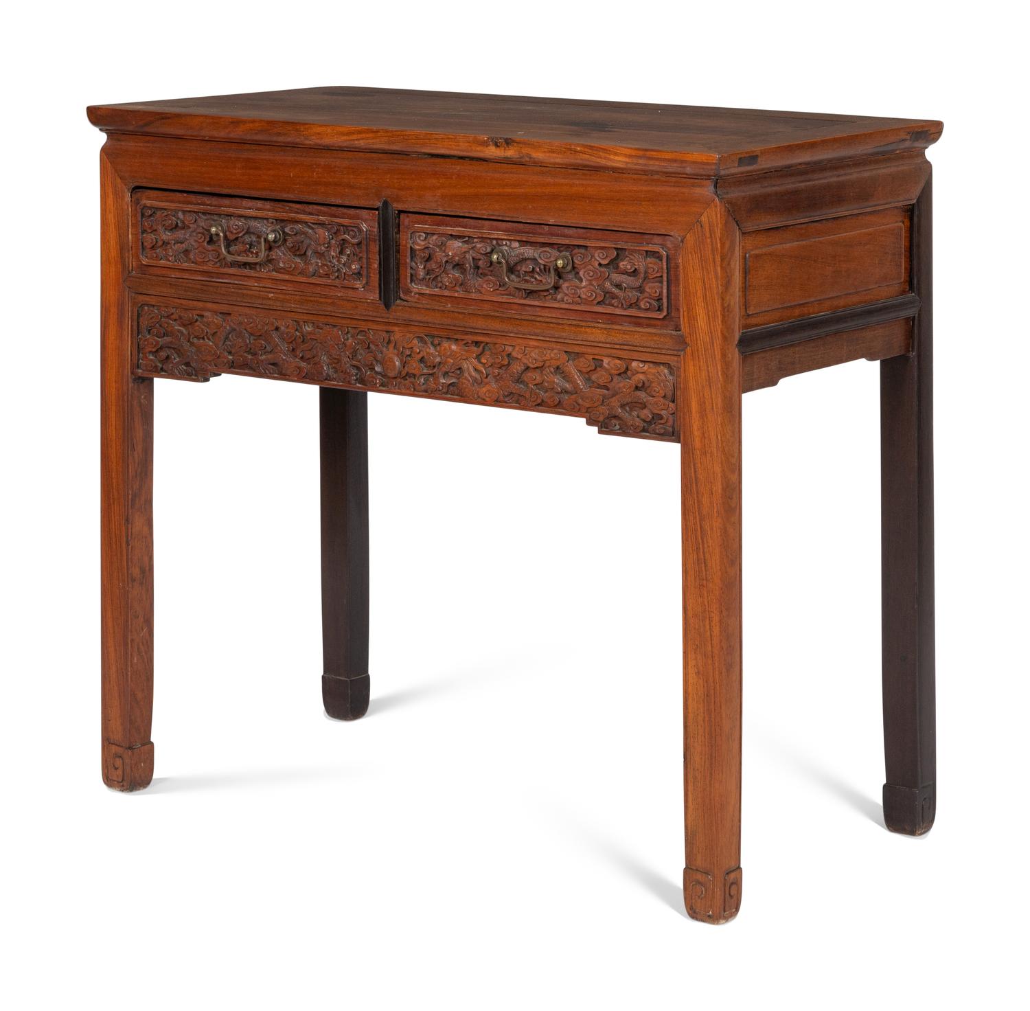 A Chinese Mixed Hardwoods Side Table, Incorporating Qing Dynasty Elements 近代 硬木邊桌