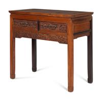 A Chinese Mixed Hardwoods Side Table, Incorporating Qing Dynasty Elements 近代 硬木邊桌