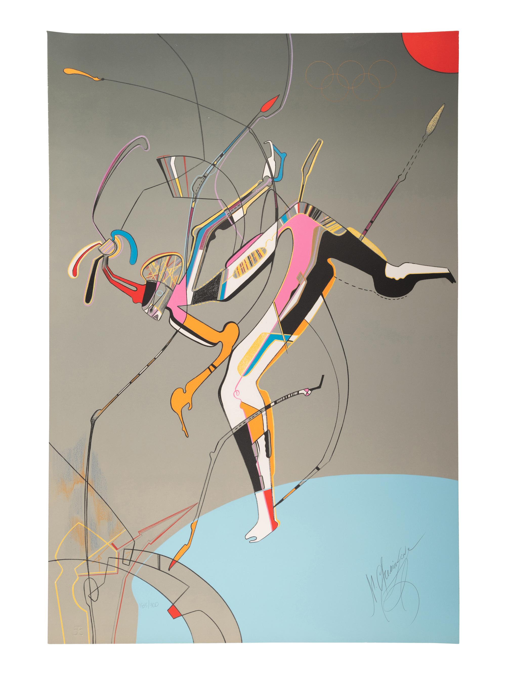 Competition and Harmony; Arrow; Runner; (a group of three prints from The Official Arts Portfolio of the XXIVth Olympiad, Seoul, Korea )
