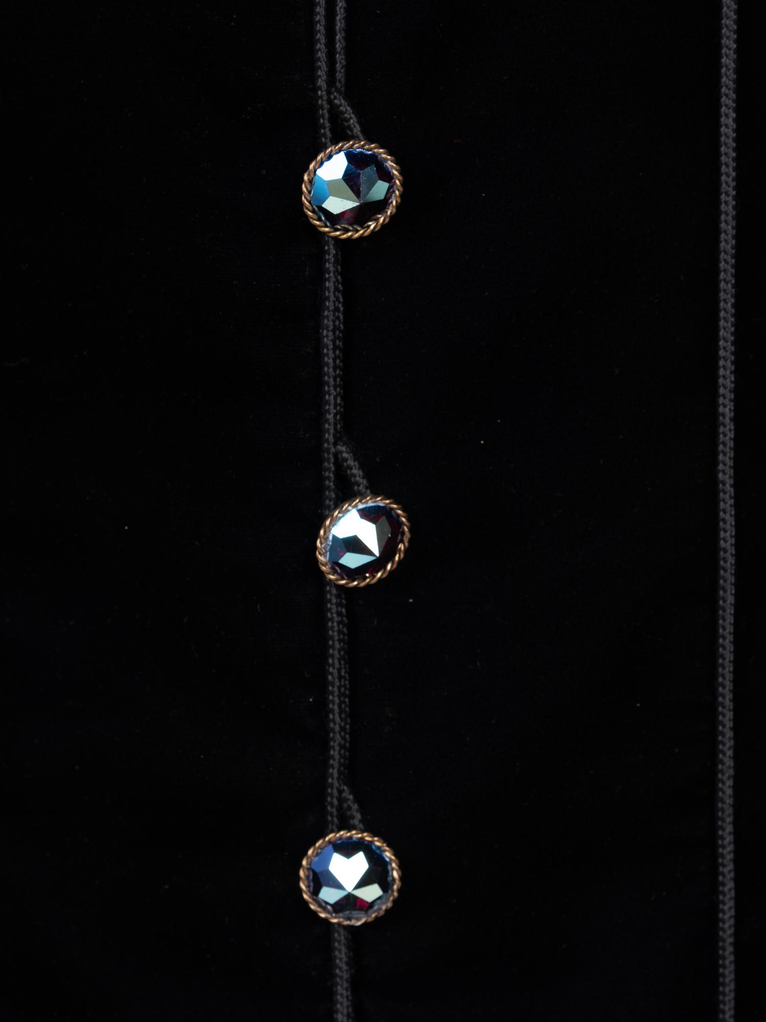Yves Saint Laurent Haute Couture Velvet Jacket with Epaulettes, 1980-90s