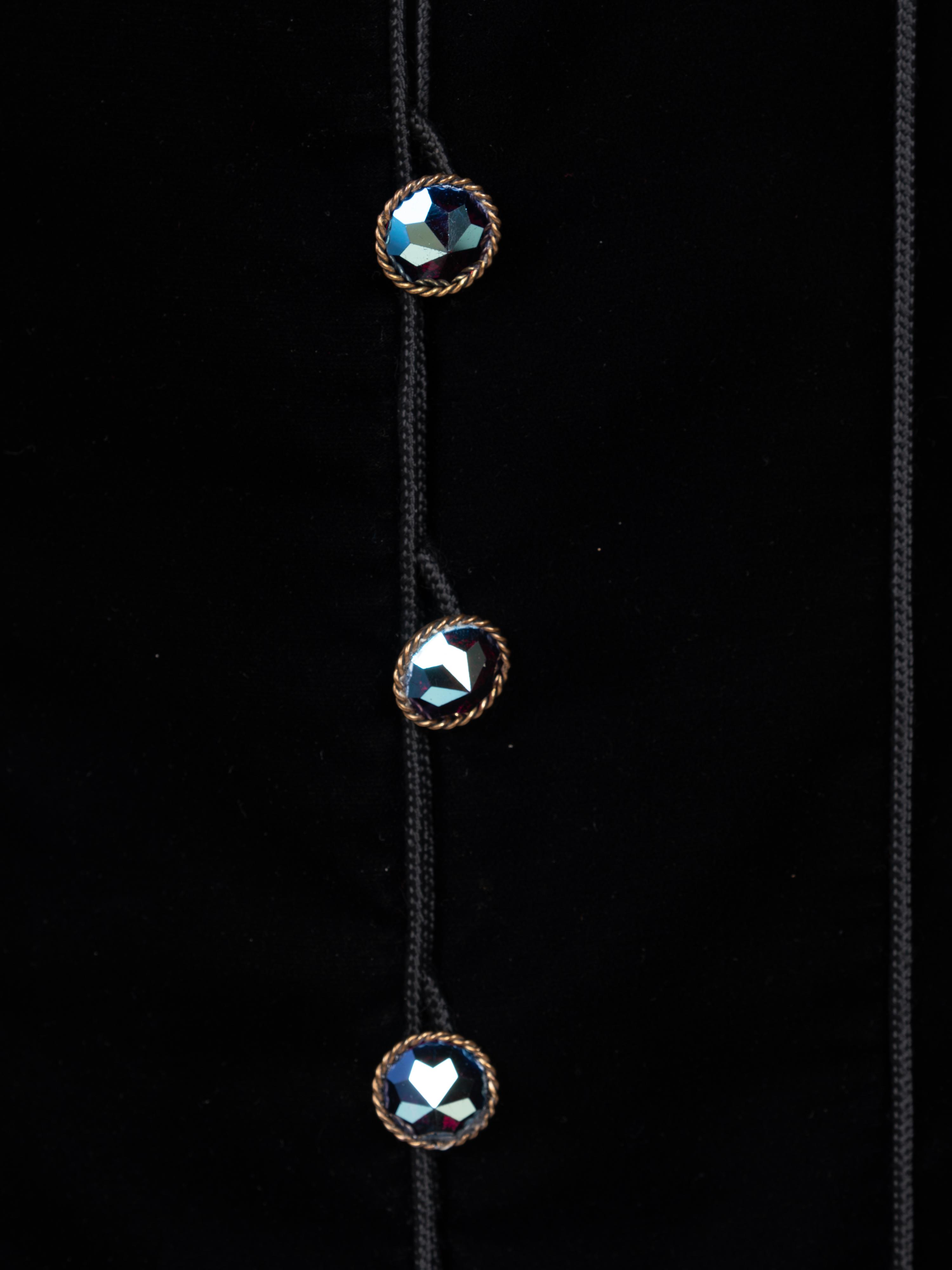Yves Saint Laurent Haute Couture Velvet Jacket with Epaulettes, 1980-90s