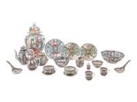 A Large Collection of Chinese Export Rose Medallion Porcelain