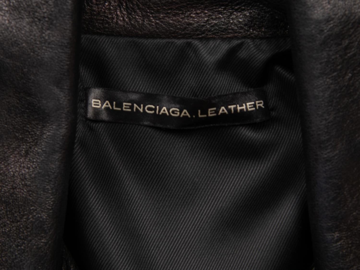 BALENCIAGA, BLACK LEATHER MOTO JACKET
