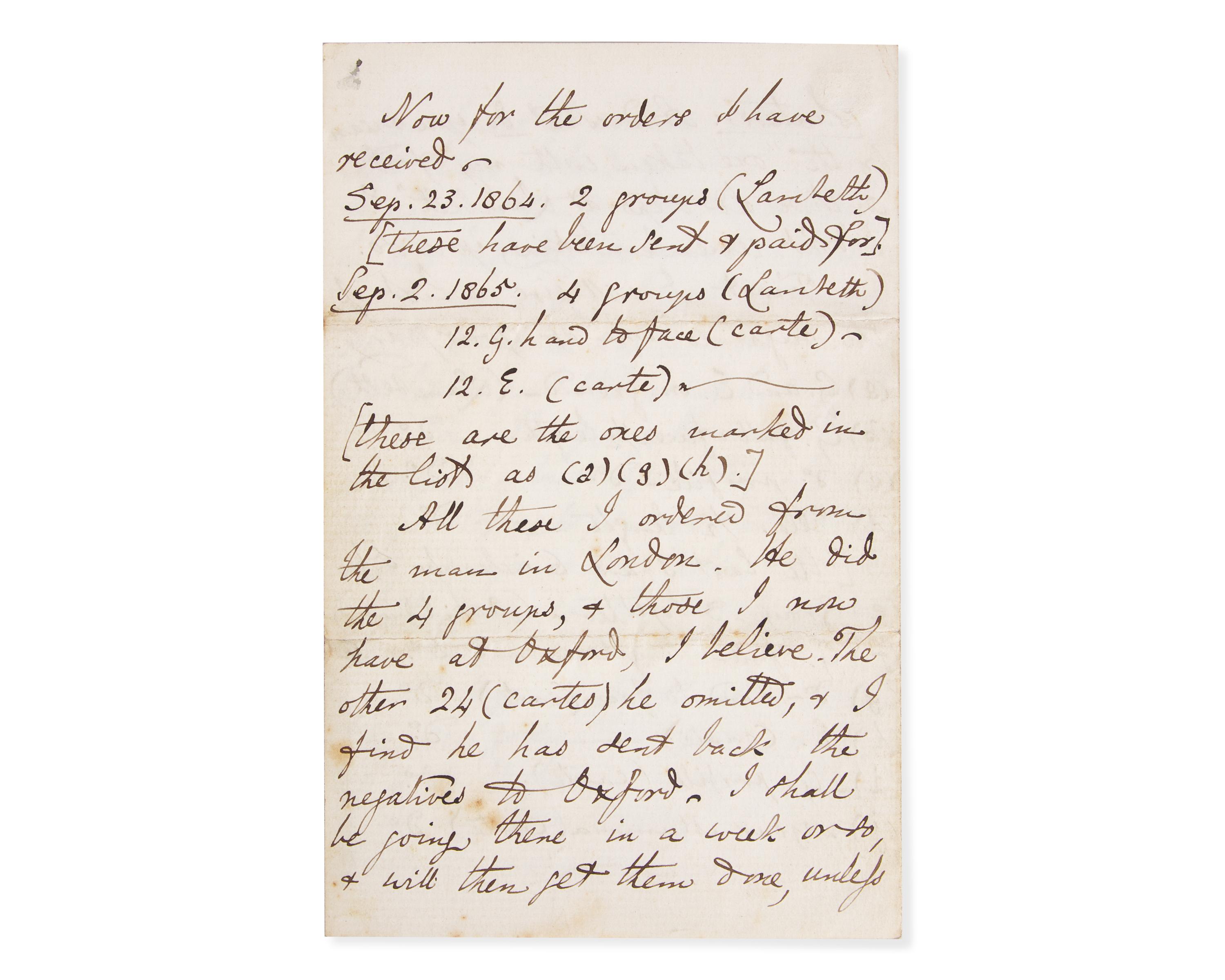 Carroll, Lewis (Charles Lutwidge Dodgson). Autograph Letter, signed