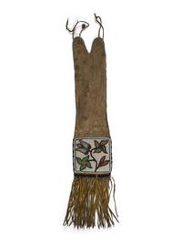 Cree Beaded Hide Tobacco Bag
