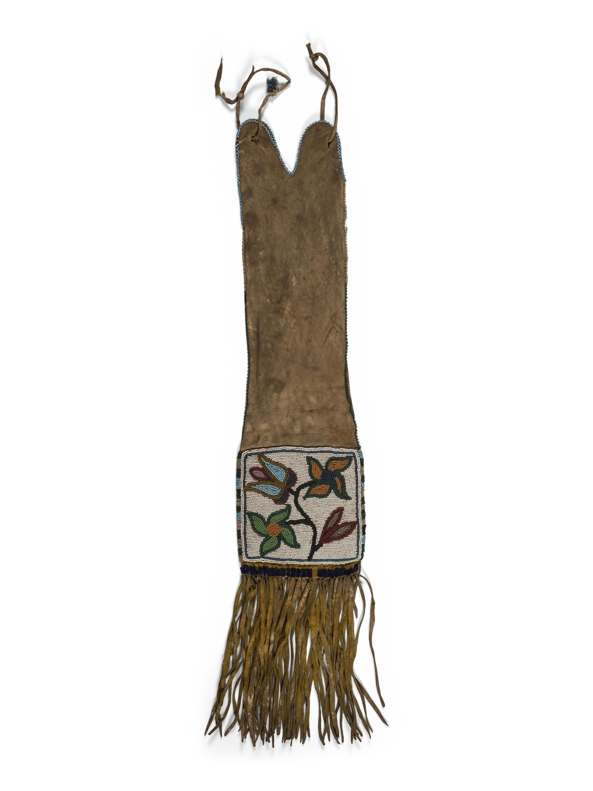 Cree Beaded Hide Tobacco Bag
