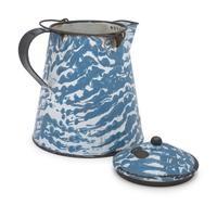 An Exceptionally Large Chrysolite Enameled Graniteware Coffeepot
