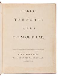 [BASKERVILLE PRESS]. A complete bound set of classical texts uniformly bound in fine 18th-century morocco, all published in Birmingham by Baskerville, comprising: