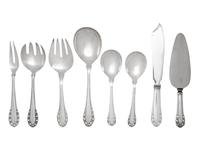 A Collection of Georg Jensen Lily of the Valley-Rose Silver Serving Articles