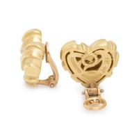 KIESELSTEIN-CORD, YELLOW GOLD HEART EARCLIPS