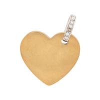 OGGI, BICOLOR GOLD AND DIAMOND HEART PENDANT